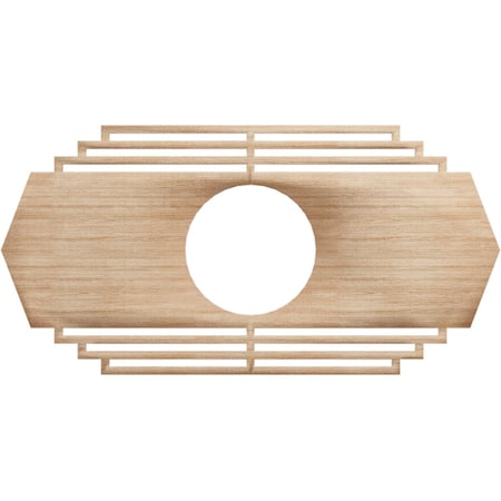 Ekena Millwork Chrysler Wood Fretwork Pierced Ceiling Medallion, Alder, 26"W x 13"H x 6 7/8"ID x 1/4"T CMWP26X13X0250CSAL